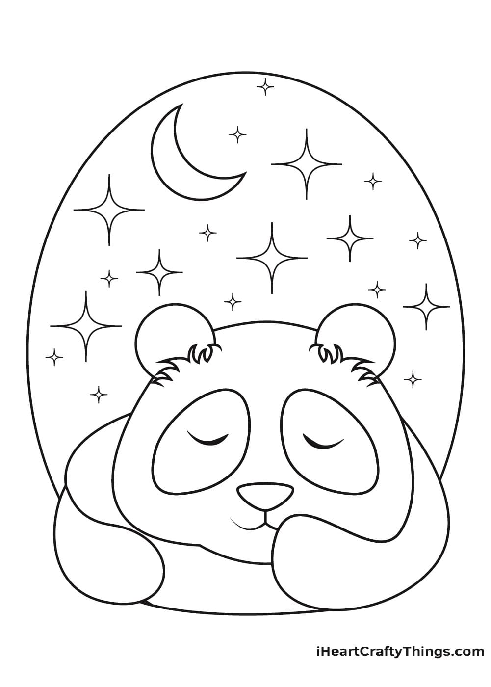 Giant Panda Cute For Kids Coloring Page
