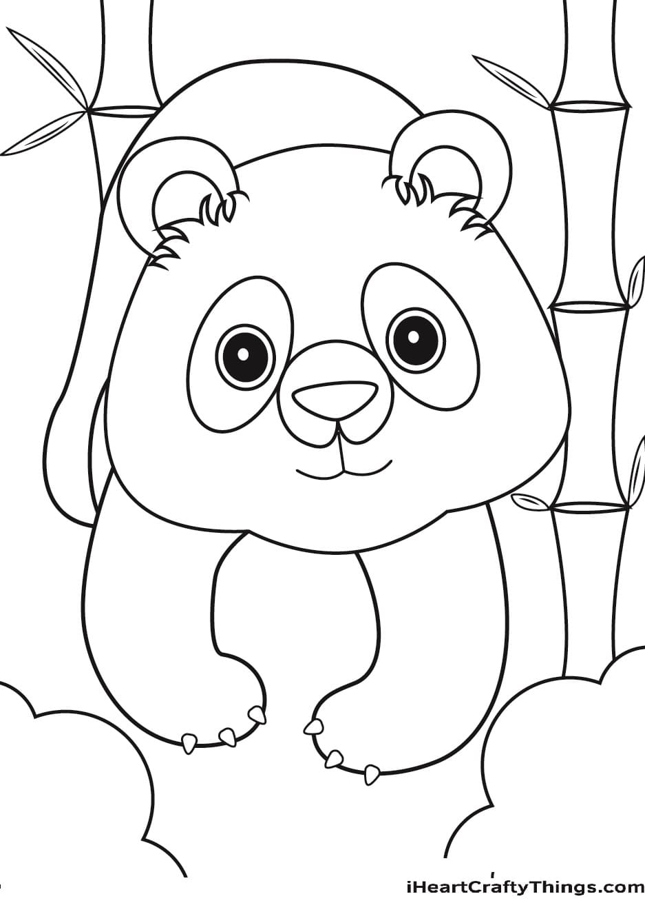 Giant Panda Sweet For Kids Coloring Page