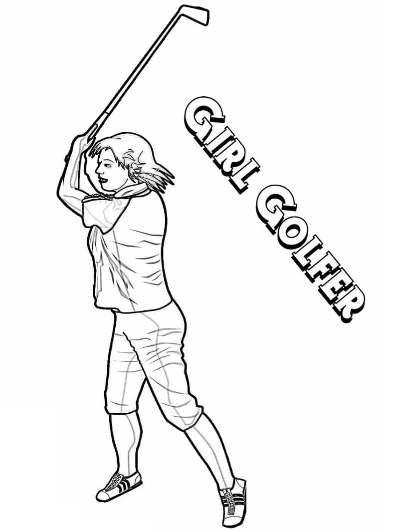 Girl Golfer Coloring Page