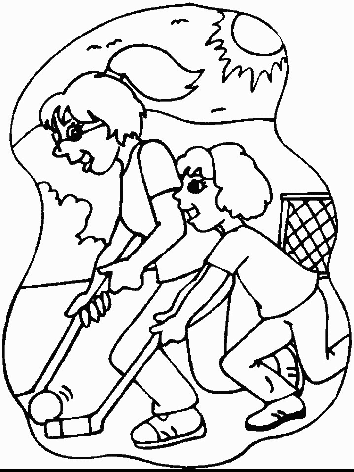 Girl Hockey Picture Coloring Page