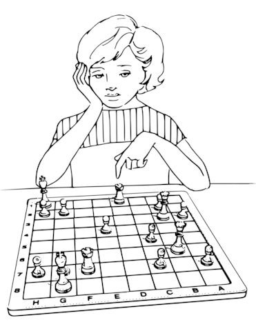 Girl Playing Chess