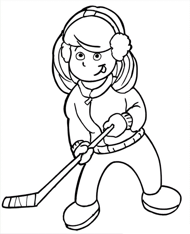 Girl Playing Hockey