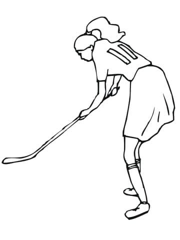 Girl Plays Field Hockey