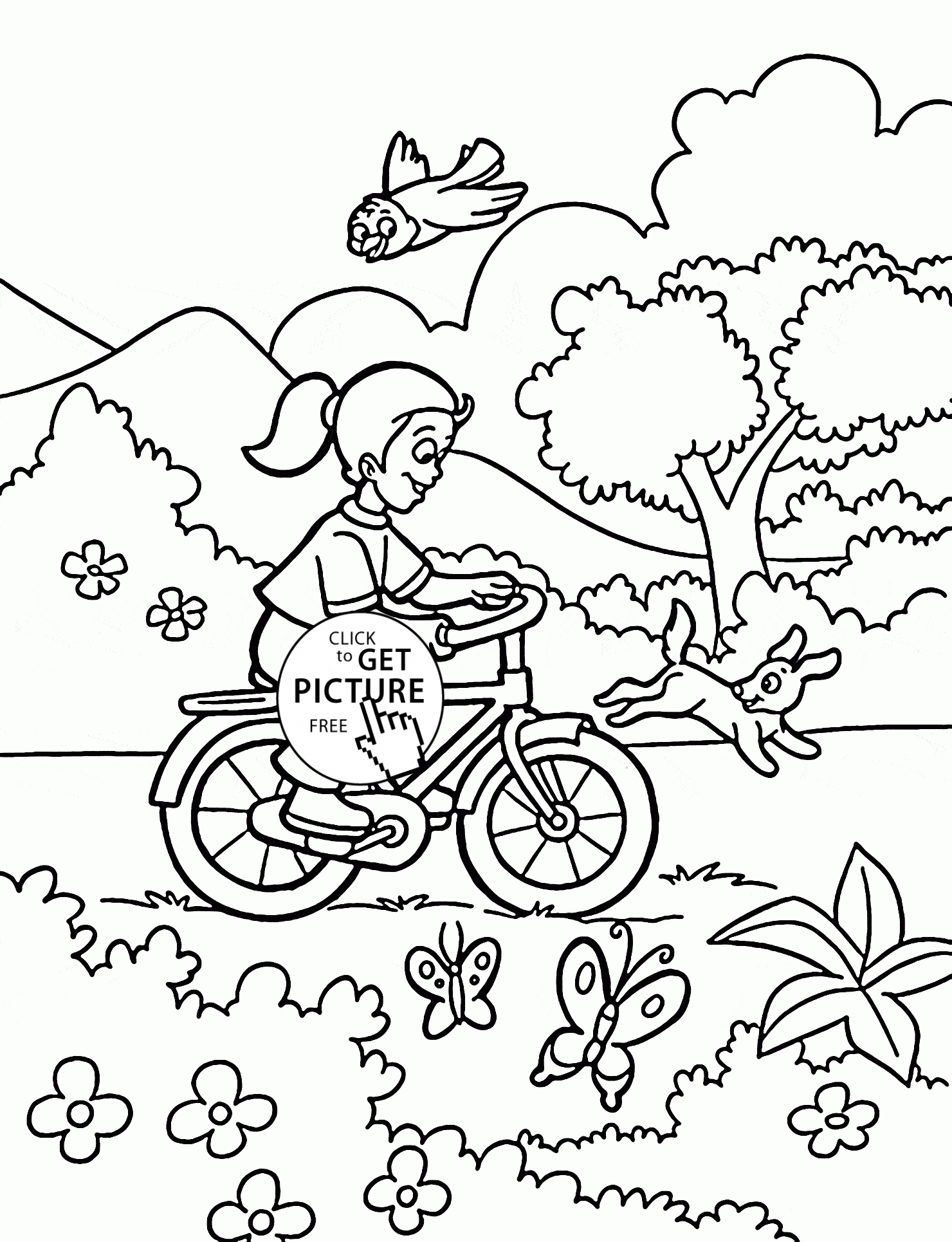 Girl Rides A Bicycle