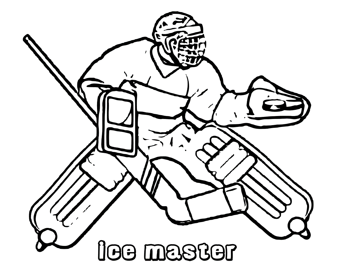 Goalie Hockey Player Image Coloring Page