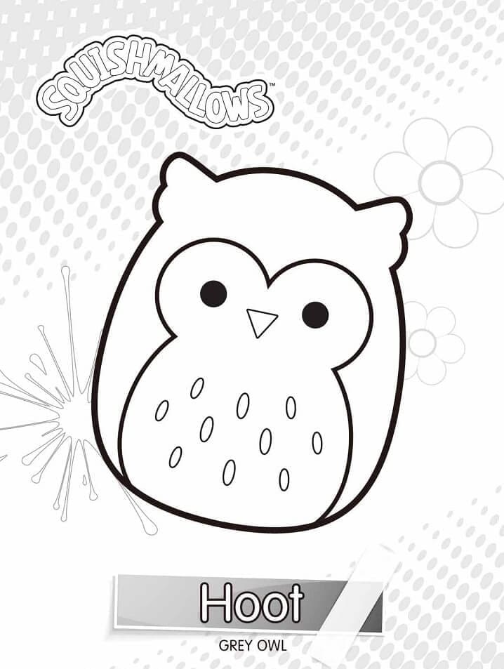 Grey Owl Hoot Coloring Page