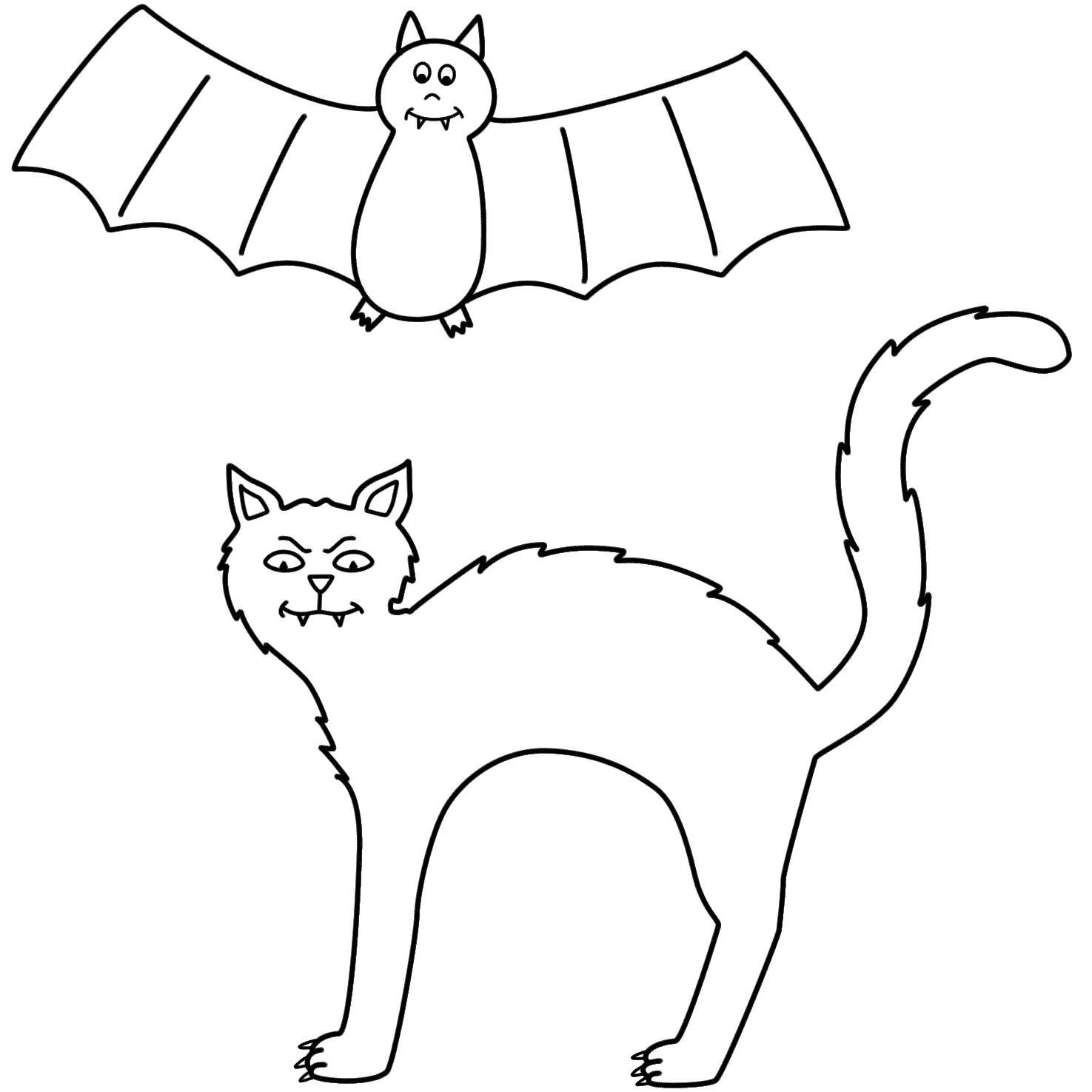 Halloween Black Cat Image Coloring Page