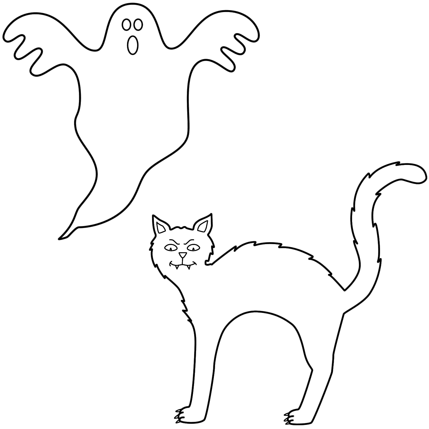 Halloween Black Cat Picture Coloring Page