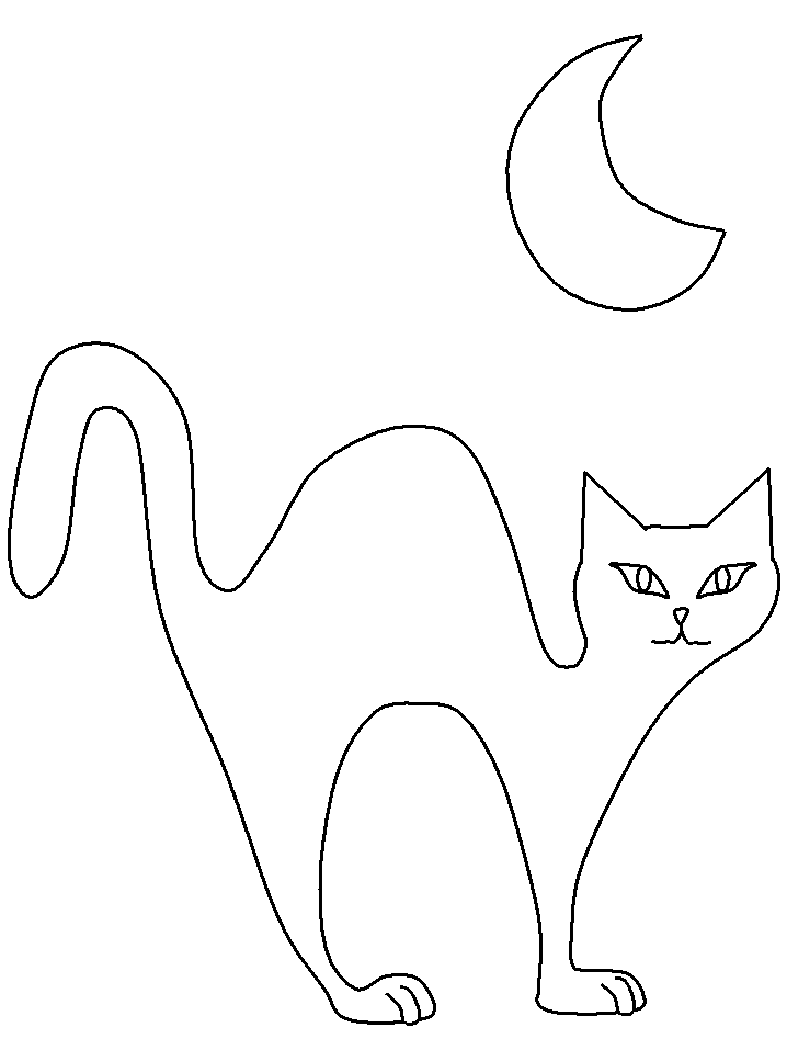 Halloween Black Cat Coloring Page