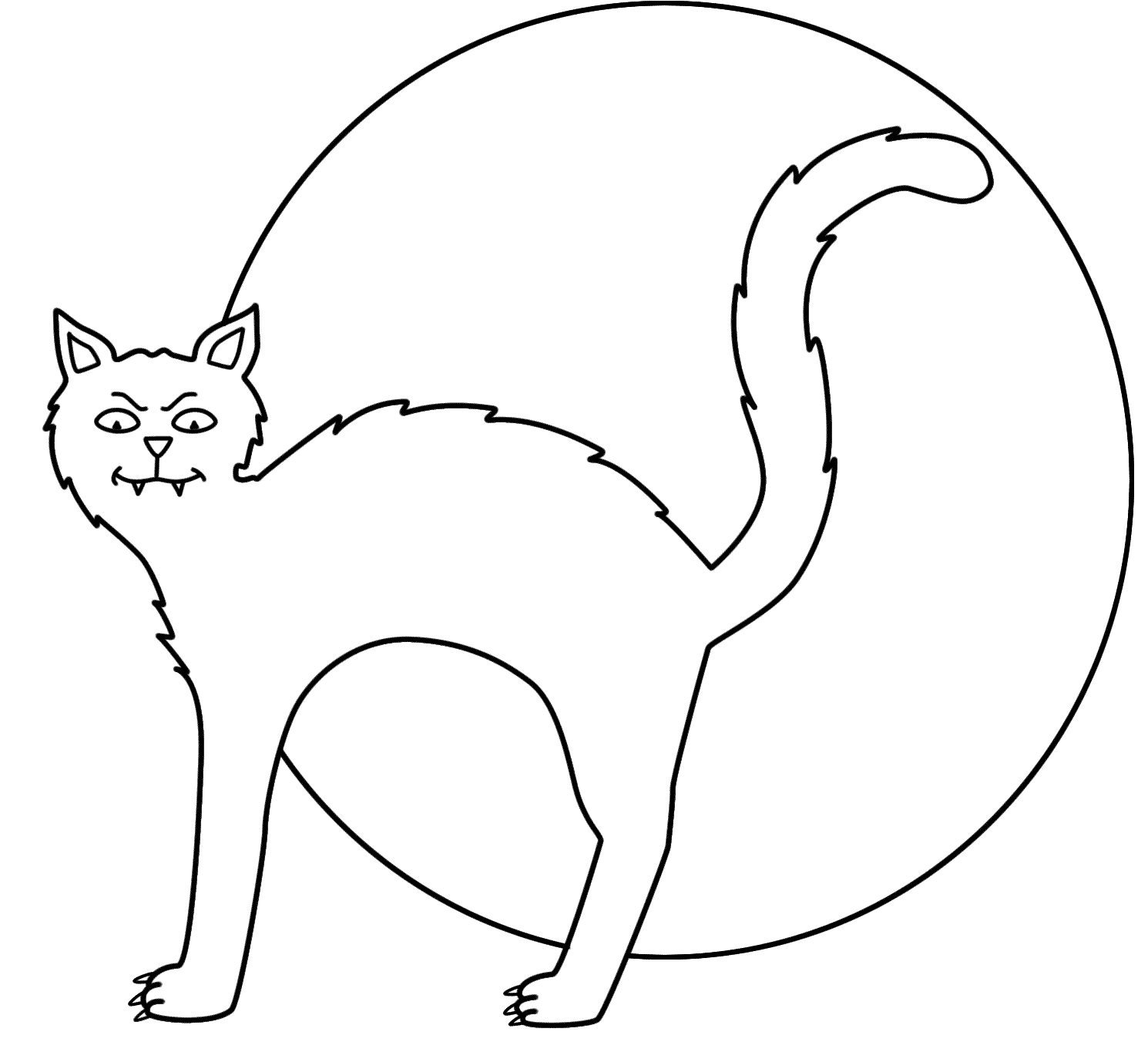 Halloween Cat Amusing Coloring Page