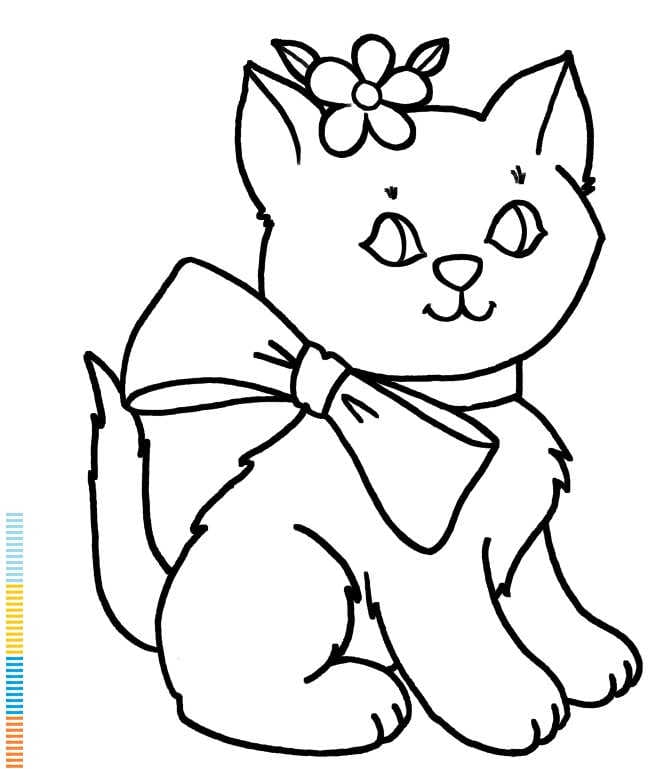 Halloween Cat Image For Kids Coloring Page