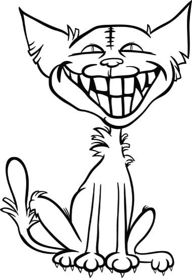 Halloween Cat Picture Coloring Page