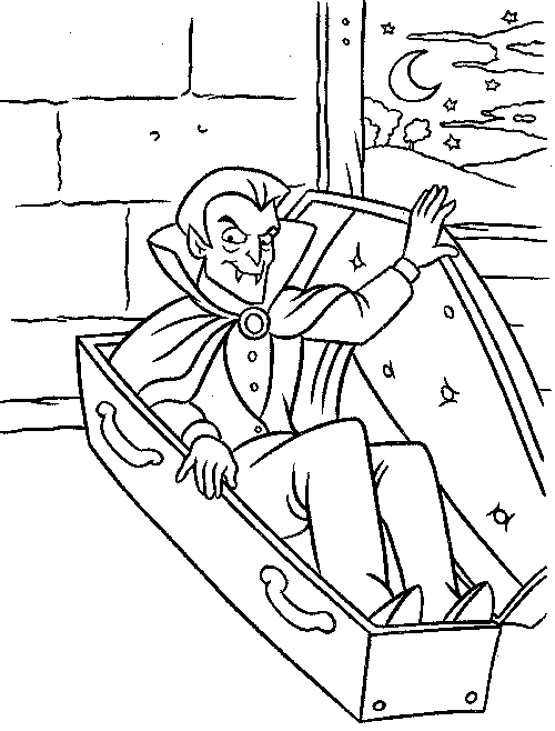 Halloween Vampire Cute Coloring Page