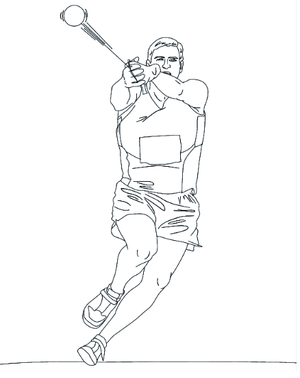 Hammer Throw Athletics Coloring Page