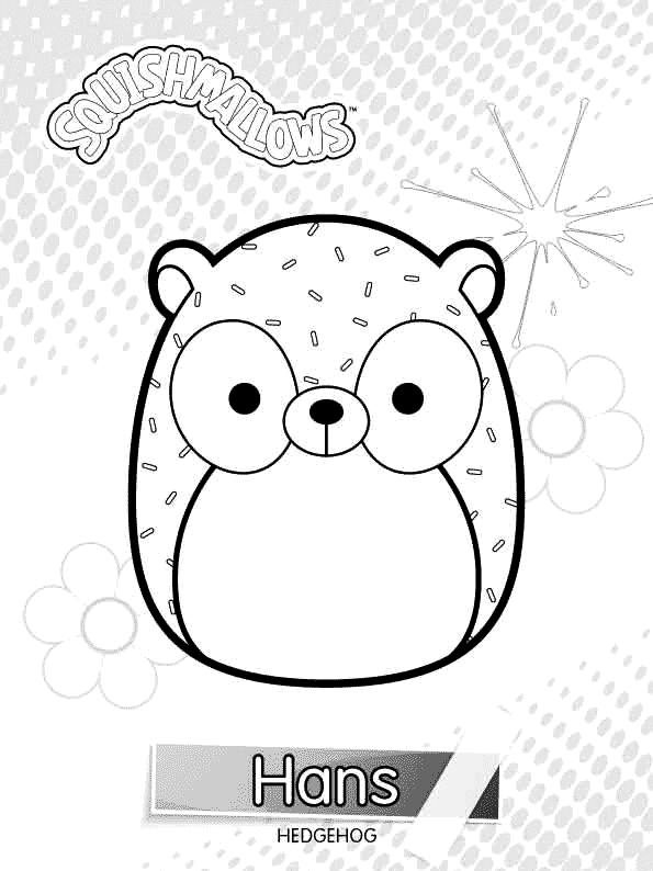 Hans Hedgehog Squishmallows Coloring Page