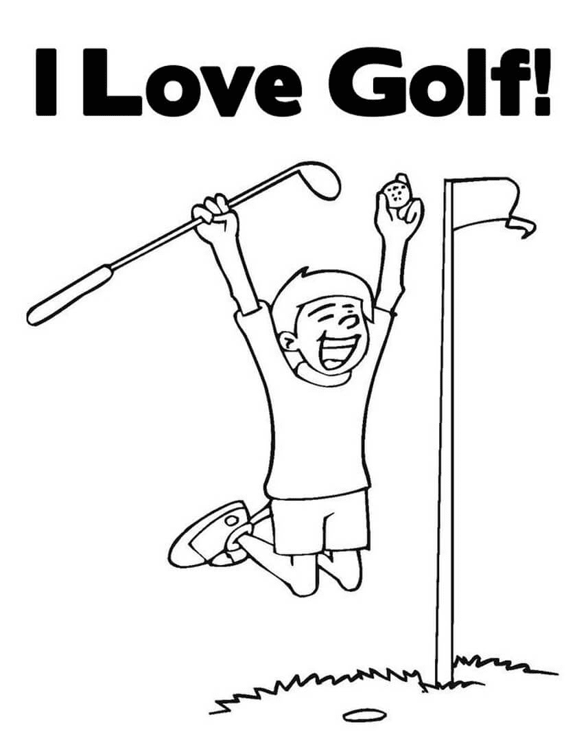 Happy Boy Playing Golf