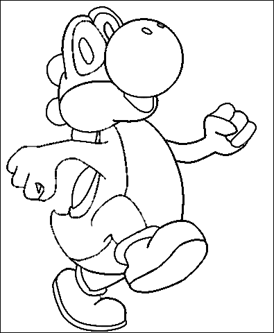 Happy Yoshi Image Coloring Page