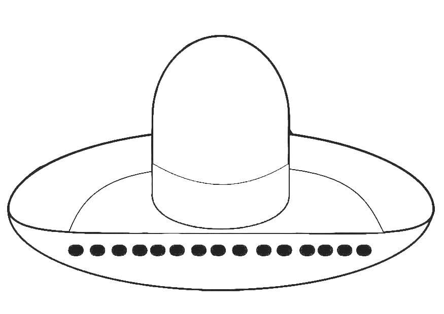 Hat Sombrero Image Coloring Page