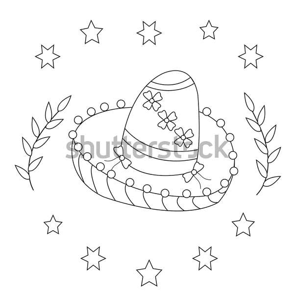 Hat Sombrero Sweet Picture Coloring Page