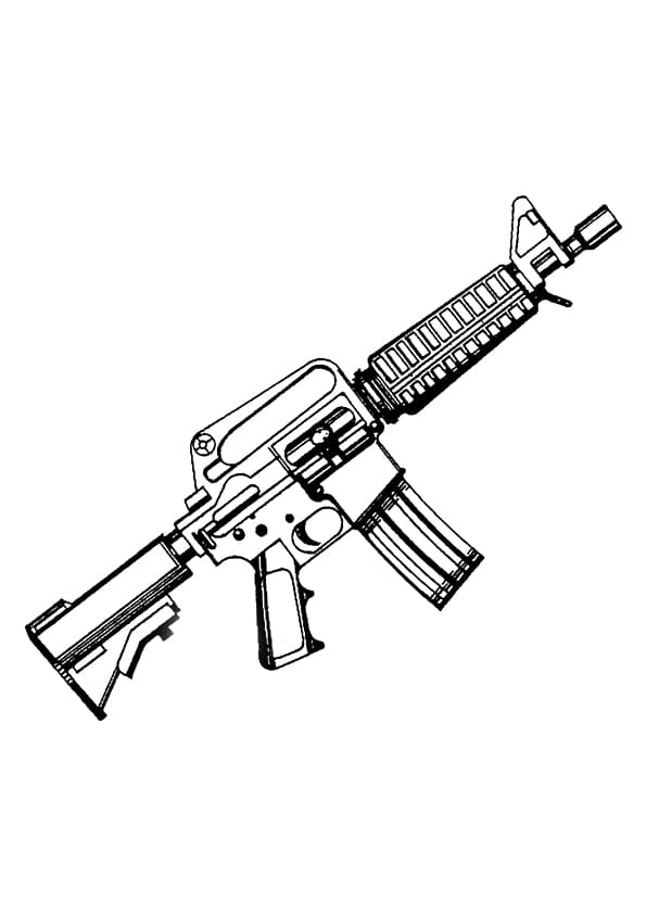 Heckler Koch MP5 Machine Coloring Page
