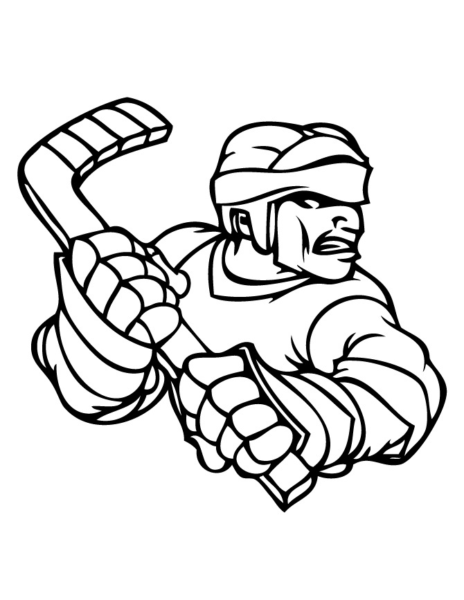 Hockey For Children Picture Coloring Page