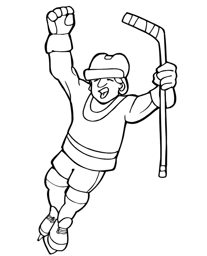 Hockey Funny Coloring Page