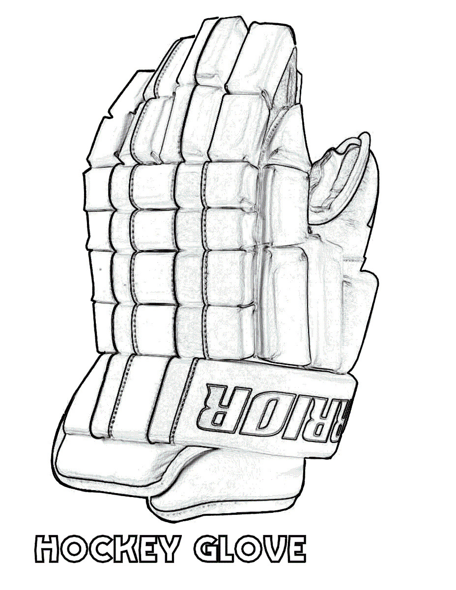 Hockey Gloves Image For Children Coloring Page
