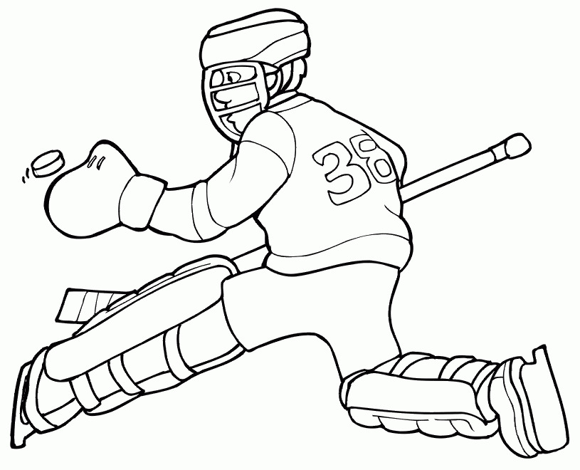 Hockey Goalie Image For Children Coloring Page