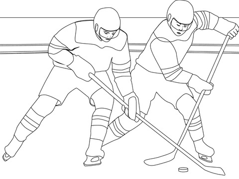 Hockey Image For Kids Coloring Page