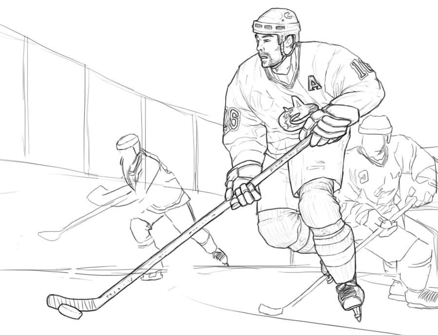 Hockey Picture For Children Coloring Page