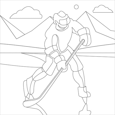 Hockey Picture Coloring Page