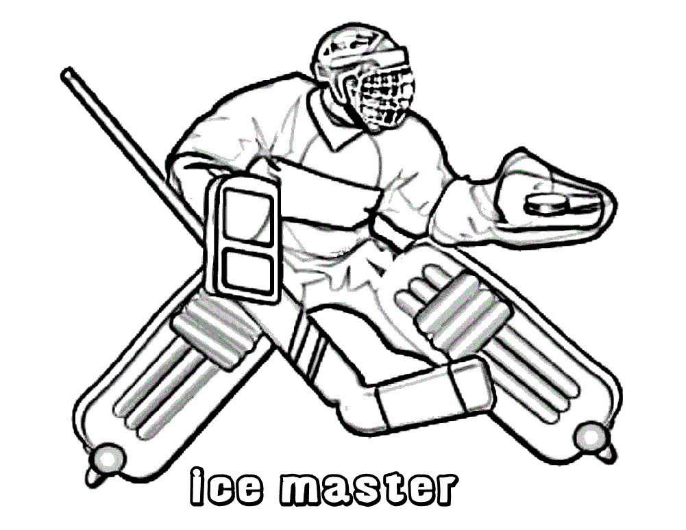 Hockey Player Cool Coloring Page