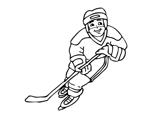 Hockey Player Picture Coloring Page