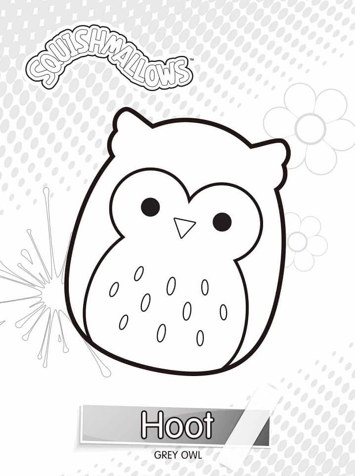 Hoot Squishmallows Coloring Page