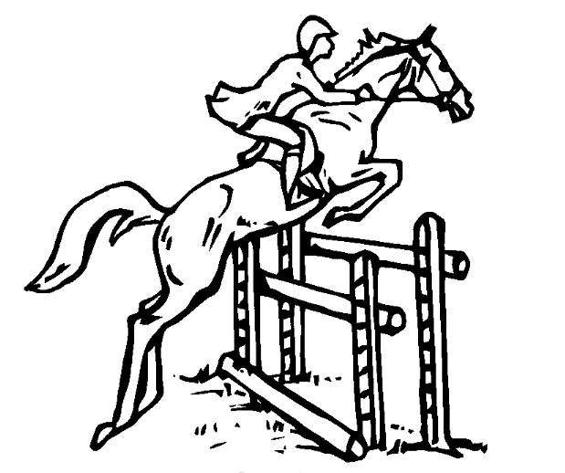 Horse Race Cute Coloring Page
