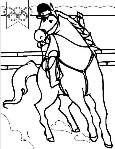 Horse Race Image Coloring Page