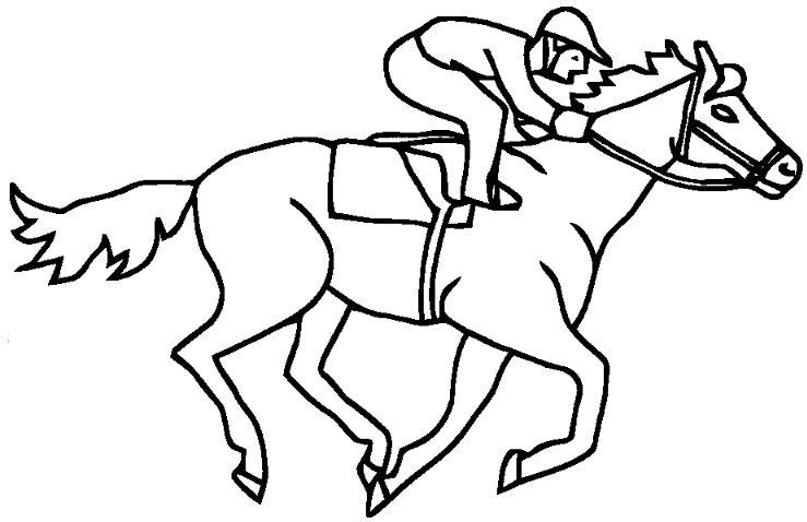 Horse Race Lovely Coloring Page