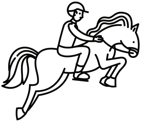 Horse Race Coloring Page