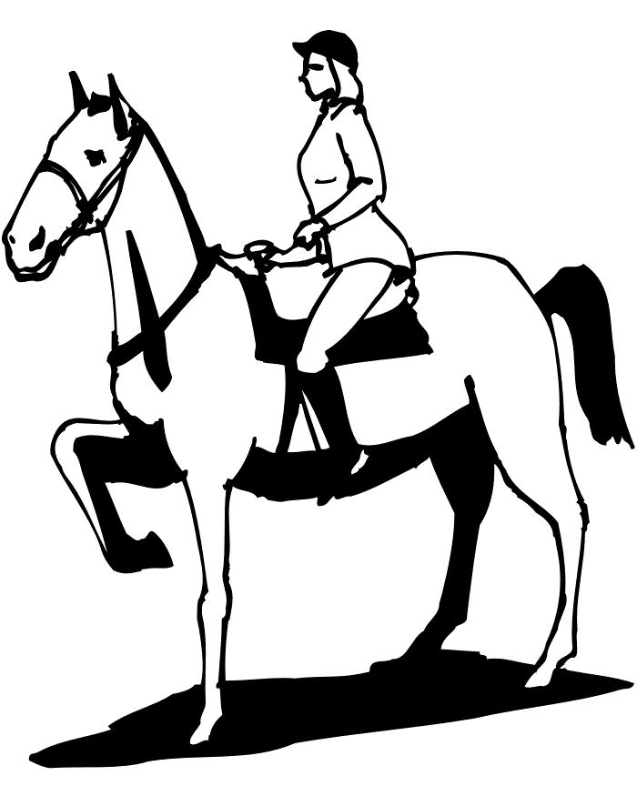 Horse Riding Coloring Page Of Woman On Her Coloring Page
