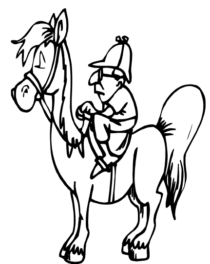 Horse Riding Image For Kids Coloring Page
