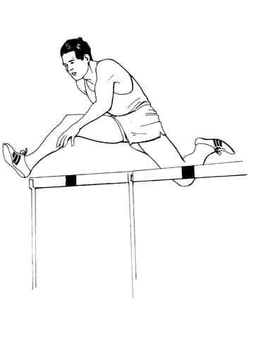Hurdling Race Coloring Page