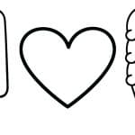 Ice cream And Heart Coloring Page