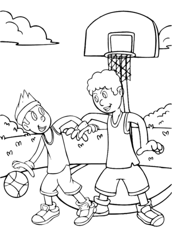 Image Basketball For Children Coloring Page