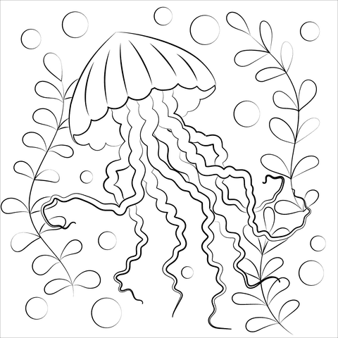Image Jellyfish Cute Coloring Page
