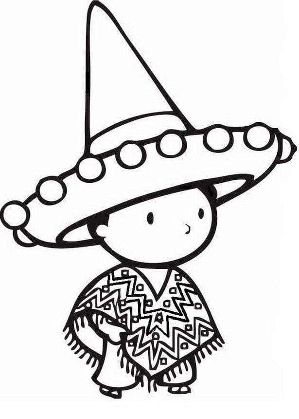 Image Mexican Sombrero For Children Coloring Page