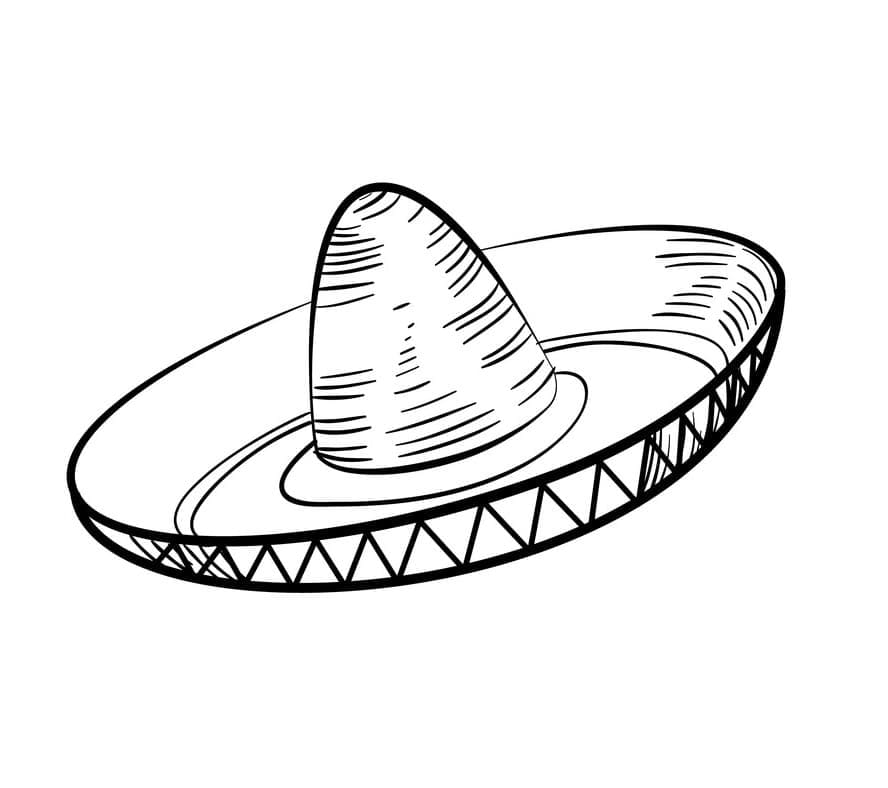 Image Mexican Sombrero Coloring Page
