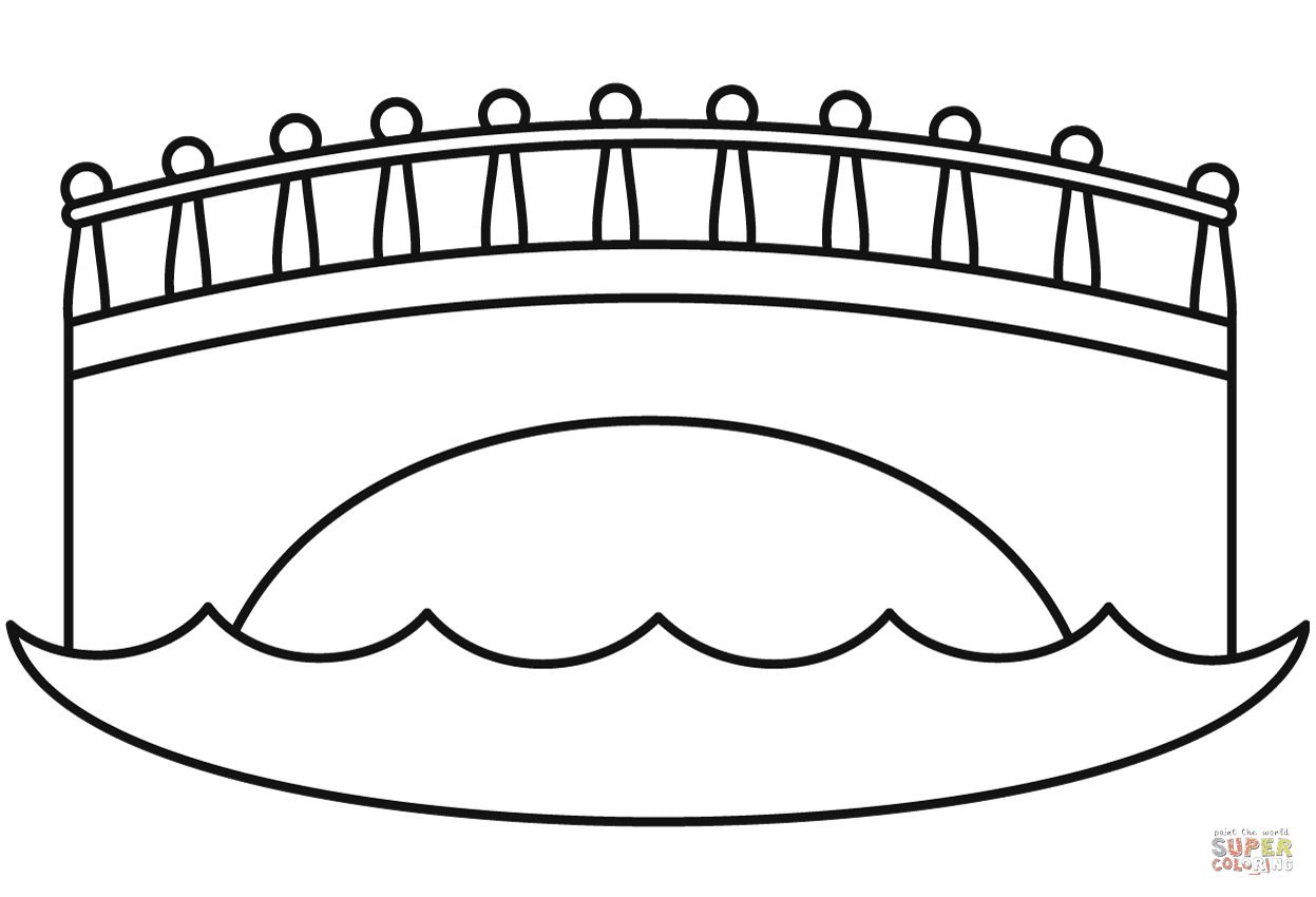 Image Of Bridge Cute Coloring Page