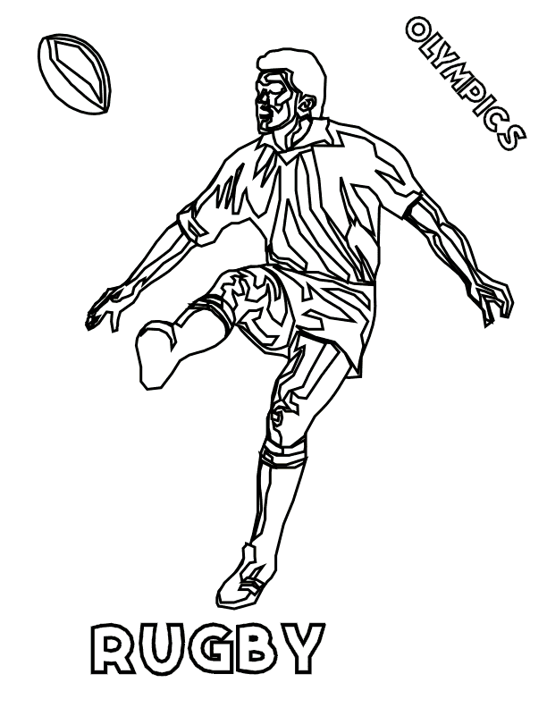 Image Of Rugby Cute Coloring Page
