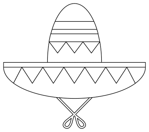 Image Of Sombrero Coloring Page