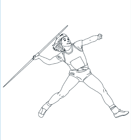 Javelin Throw Athletics Coloring Page